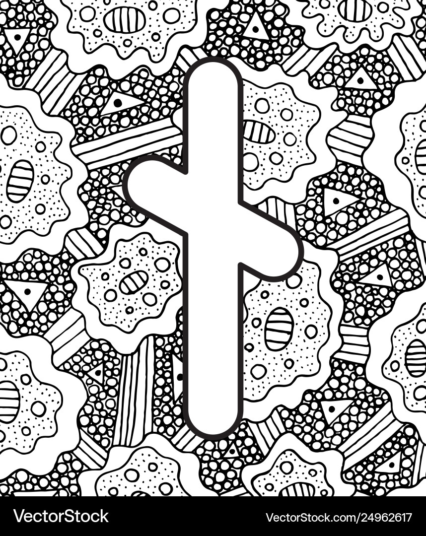 Alte skandinavische Rune Nyedis mit Doodle Alte skandinavische Rune Nyedis mit Doodle vektorbild