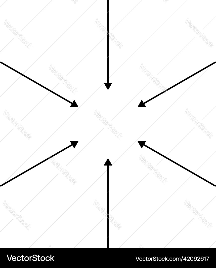 Arrows pointers inward collect intermix gather Arrows pointers inward collect intermix gather Vector Image