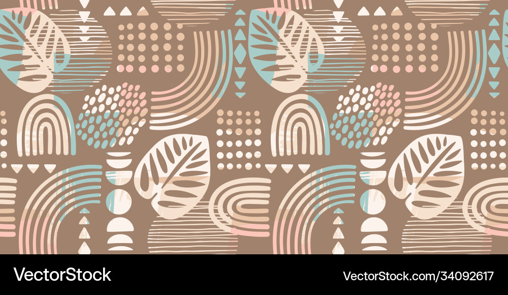 Artistic seamless pattern with abstract leaves Artistic seamless pattern with abstract leaves vector image