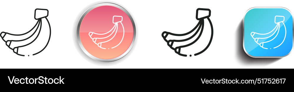 Banana icon thin linear regular and button style Vector Image