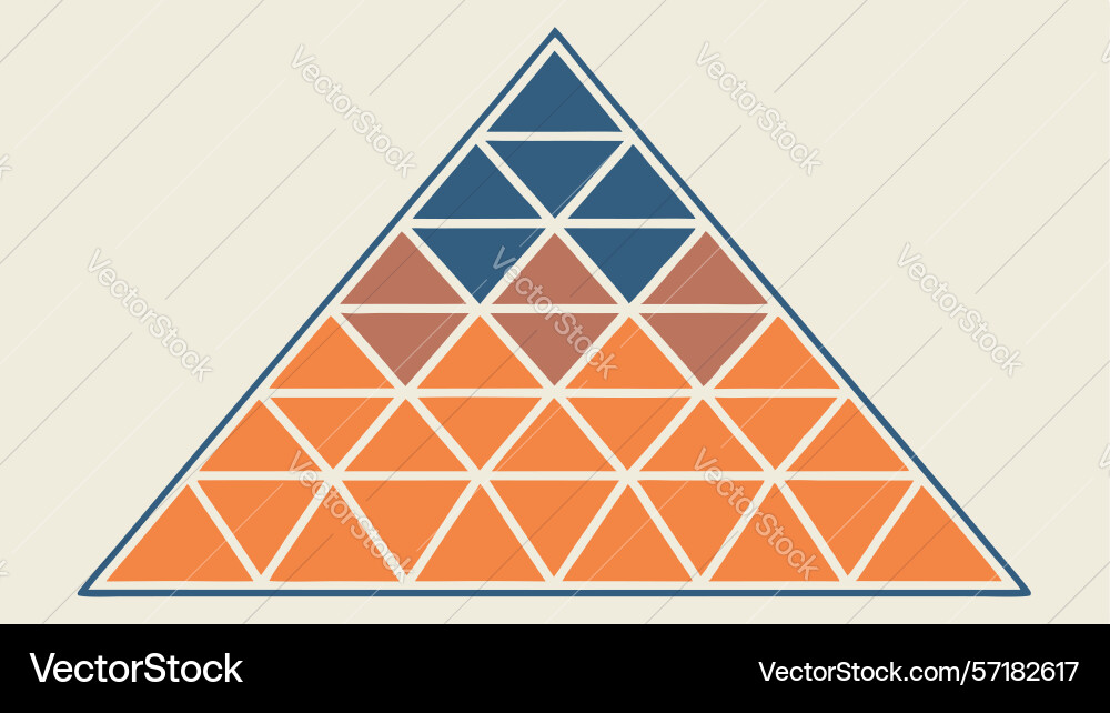 Bold triangle pattern geometric grid with orange vector image