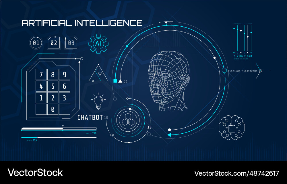 Built-in artificial intelligence in a technology Built-in artificial intelligence in a technology vector image
