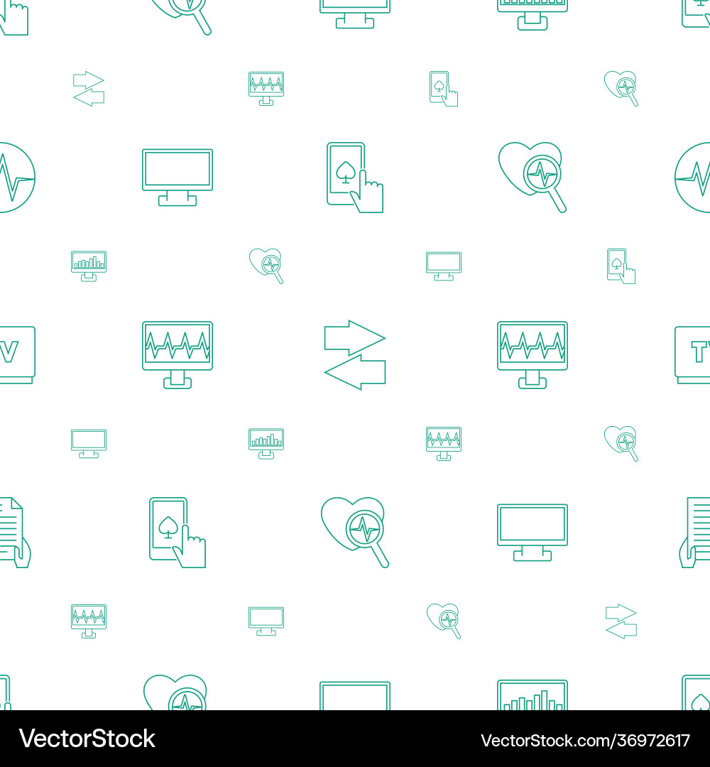 Display icons pattern seamless white background vector image