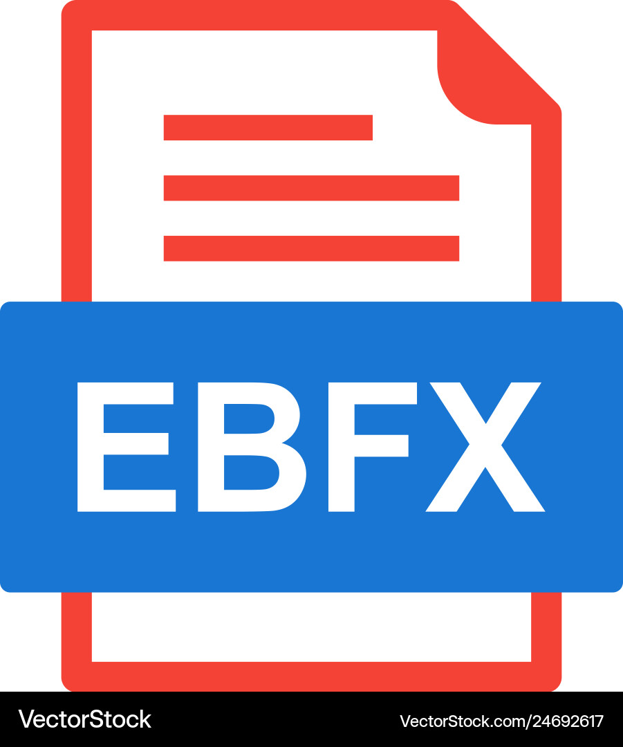 Ebfx file document icon Vector Image