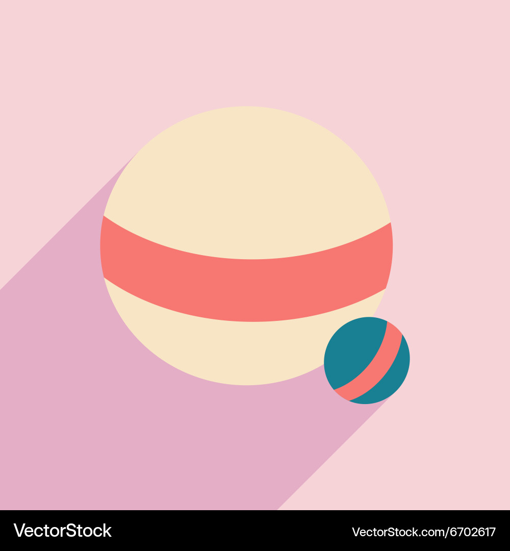 Flat with shadow icon and mobile application ball vector image