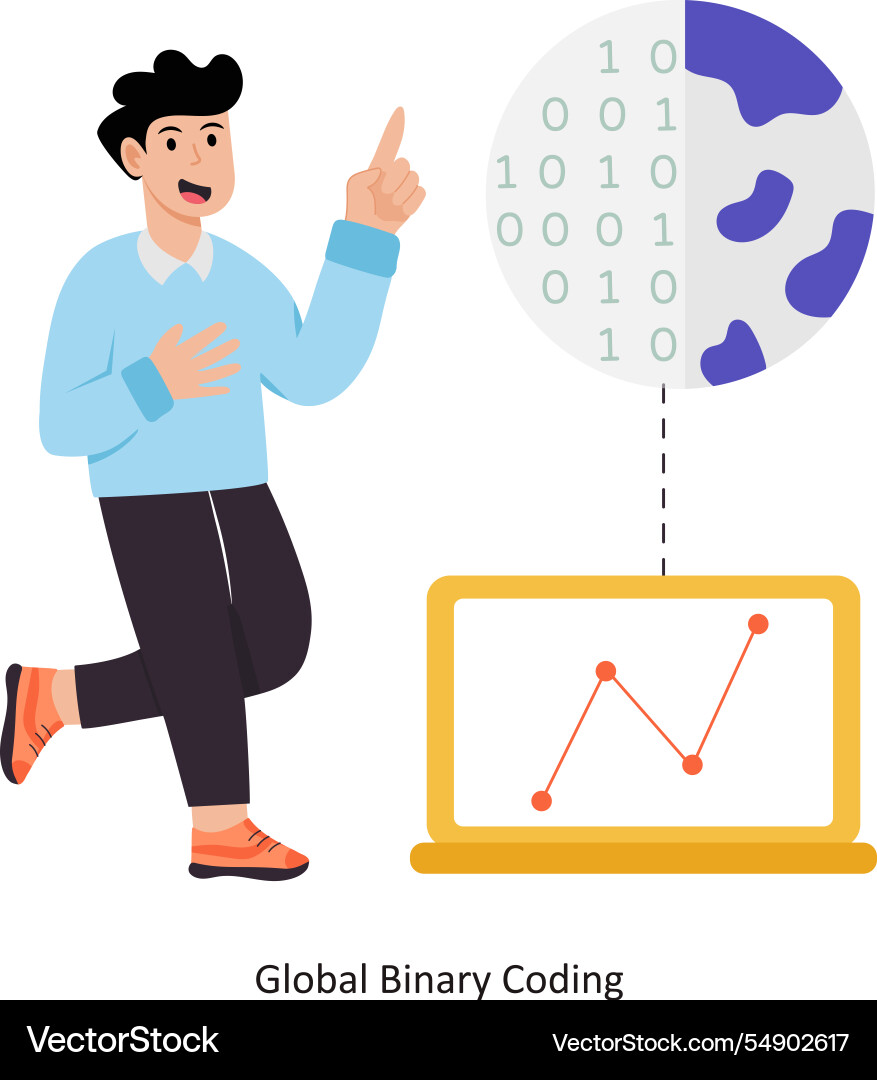 Global binary coding eps 10 Vector Image