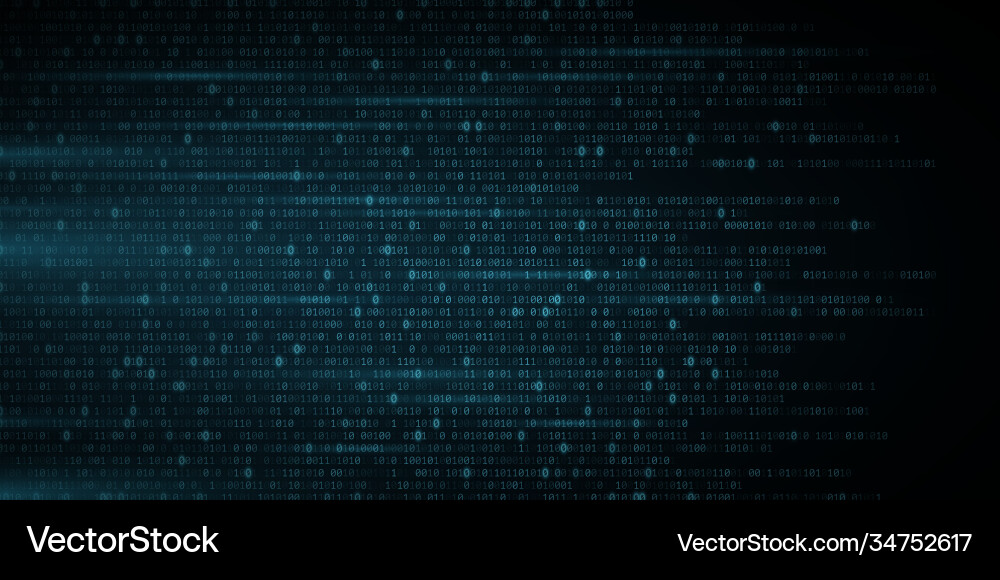 Glowing Blue Binary Code Background vector image