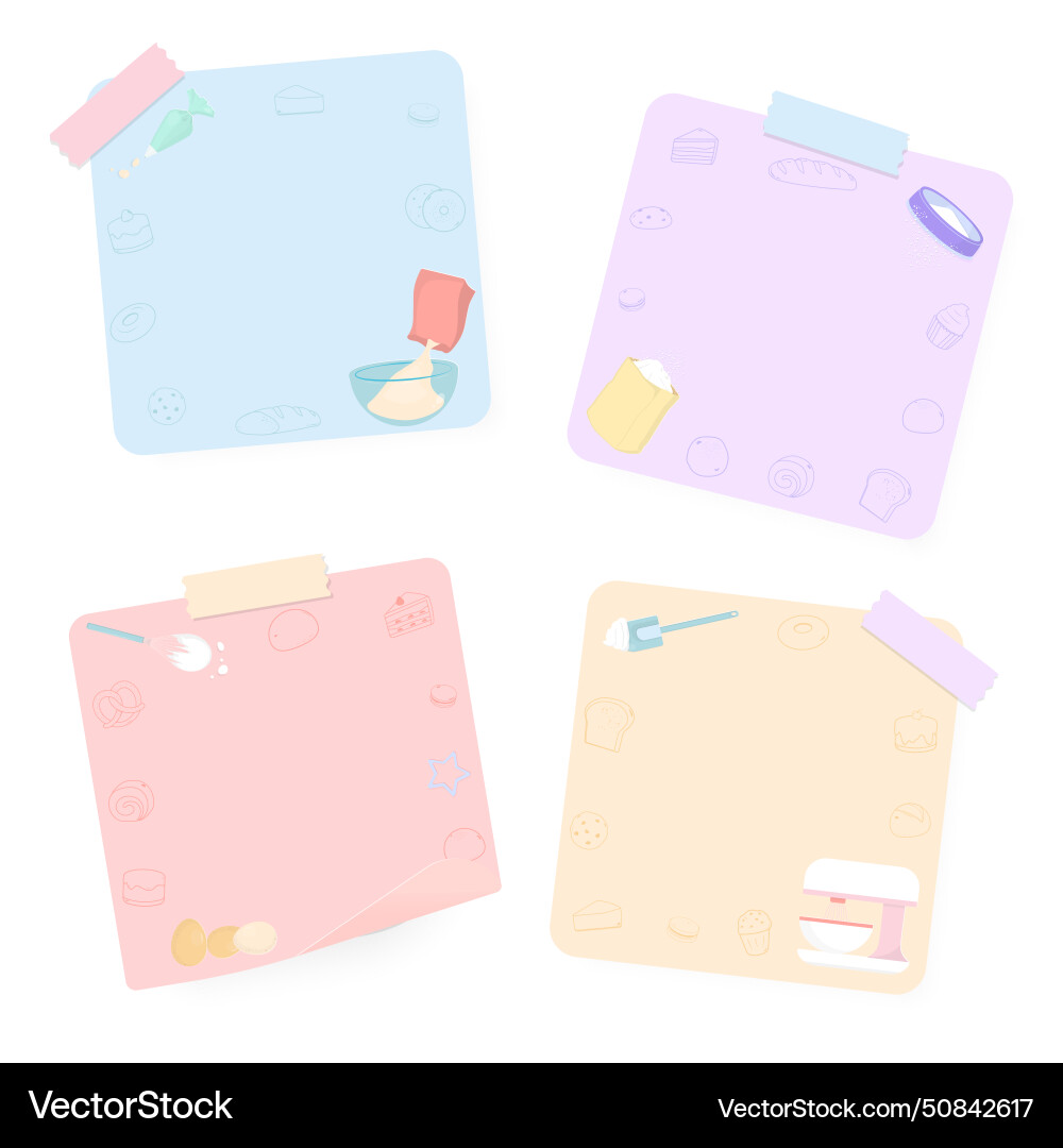 Notepad with baking utensils design element Notepad with baking utensils design element Vector Image