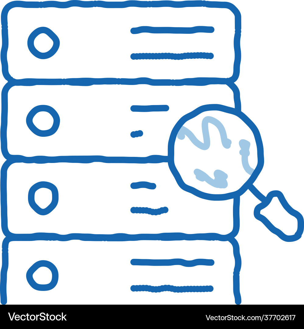 Particle research algorithm doodle icon hand drawn vector image
