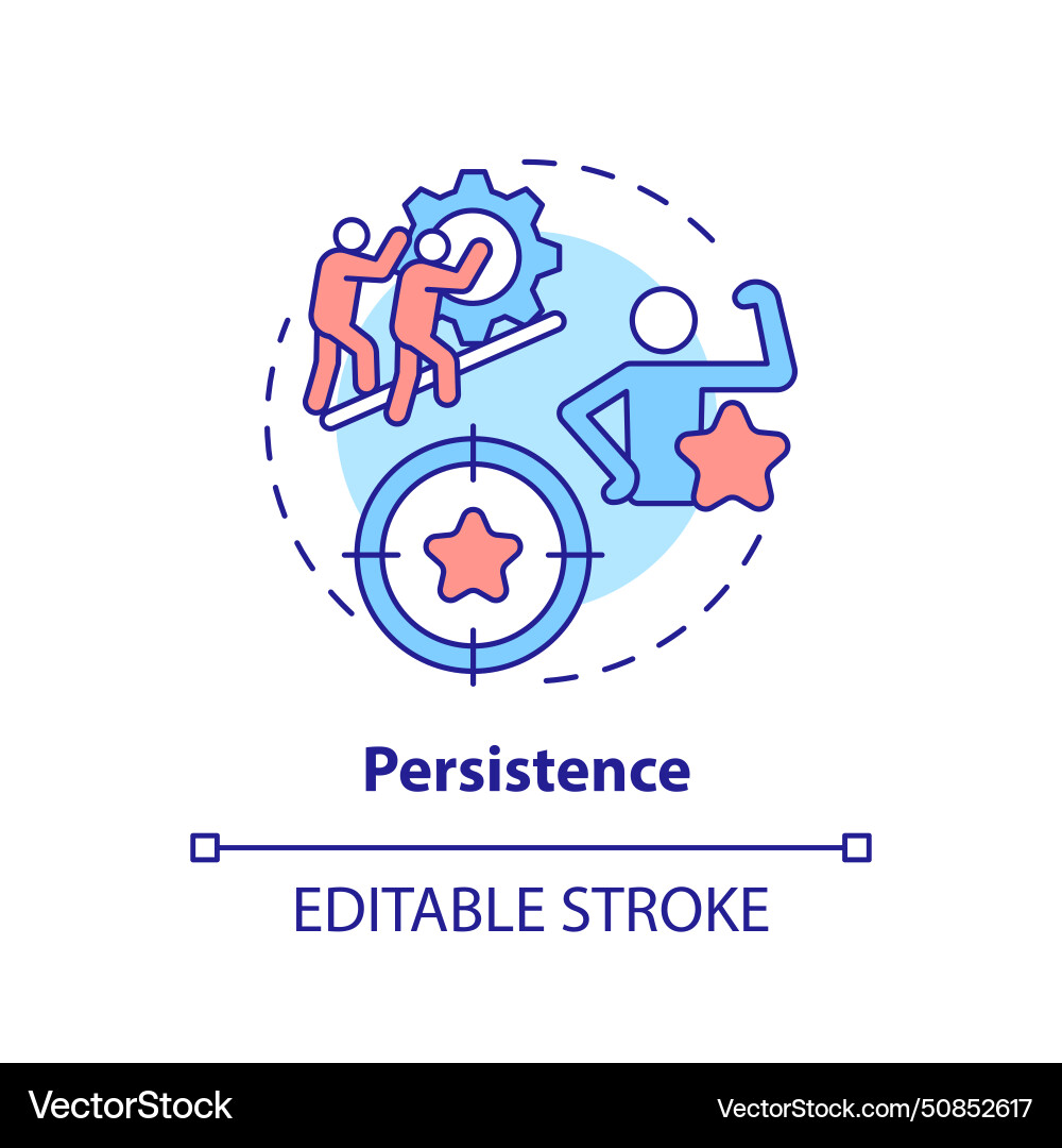 Persistence multi color concept icon vector image