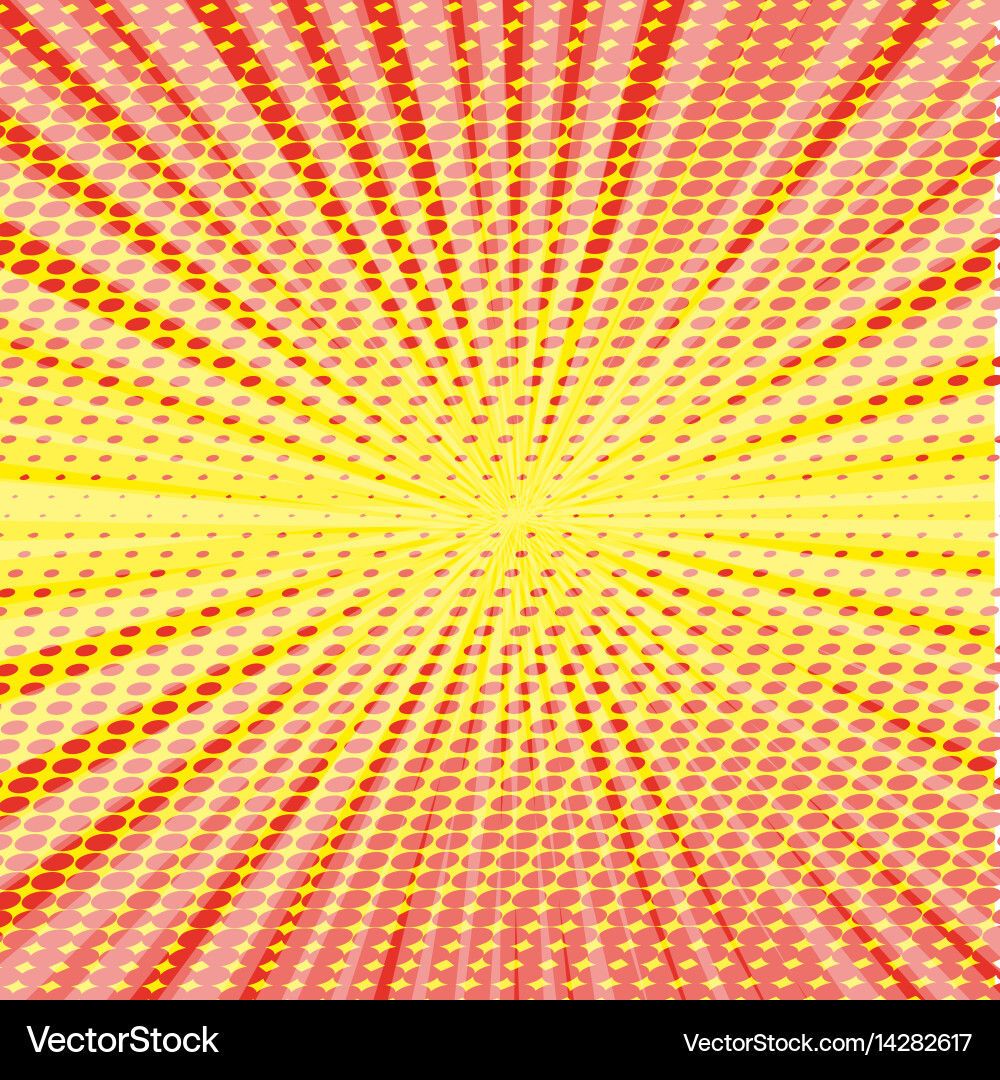 Pop art style halftone explosion with light rays vector image