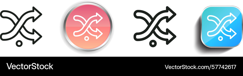 Random icon thin linear regular and button style Random icon thin linear regular and button style vector image