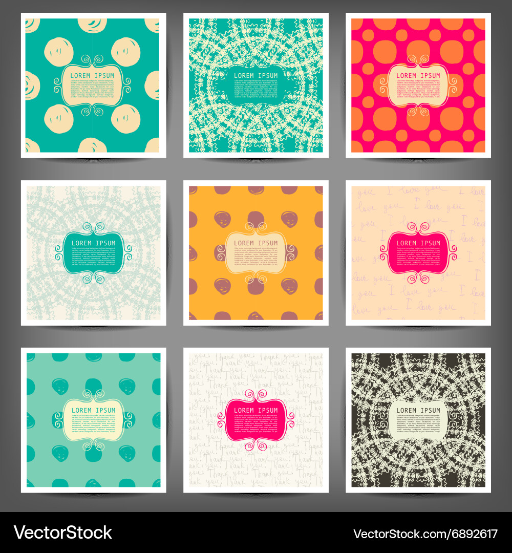 Set of seamless patterns in retro style vector image