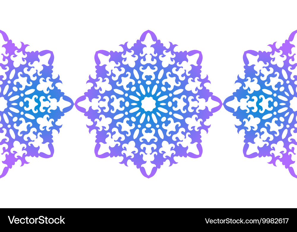Snowflake christmas seamless pattern circular Vector Image