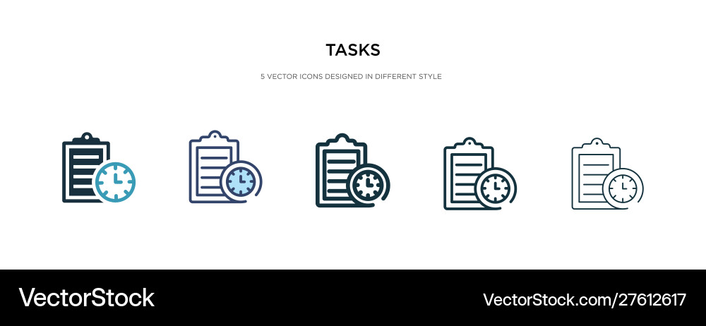 Tasks icon in different style two colored Tasks icon in different style two colored vector image
