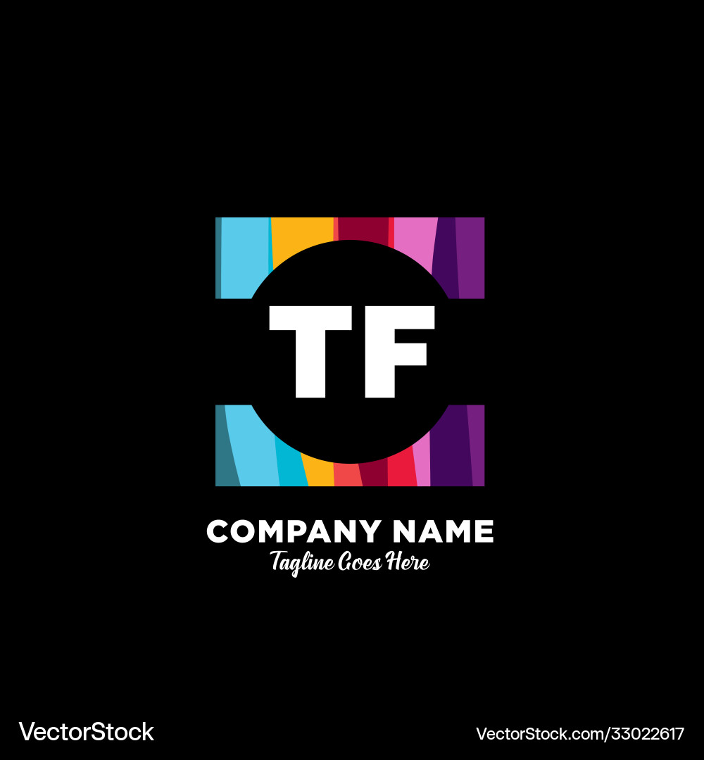 Tf initial logo with colorful template Vector Image