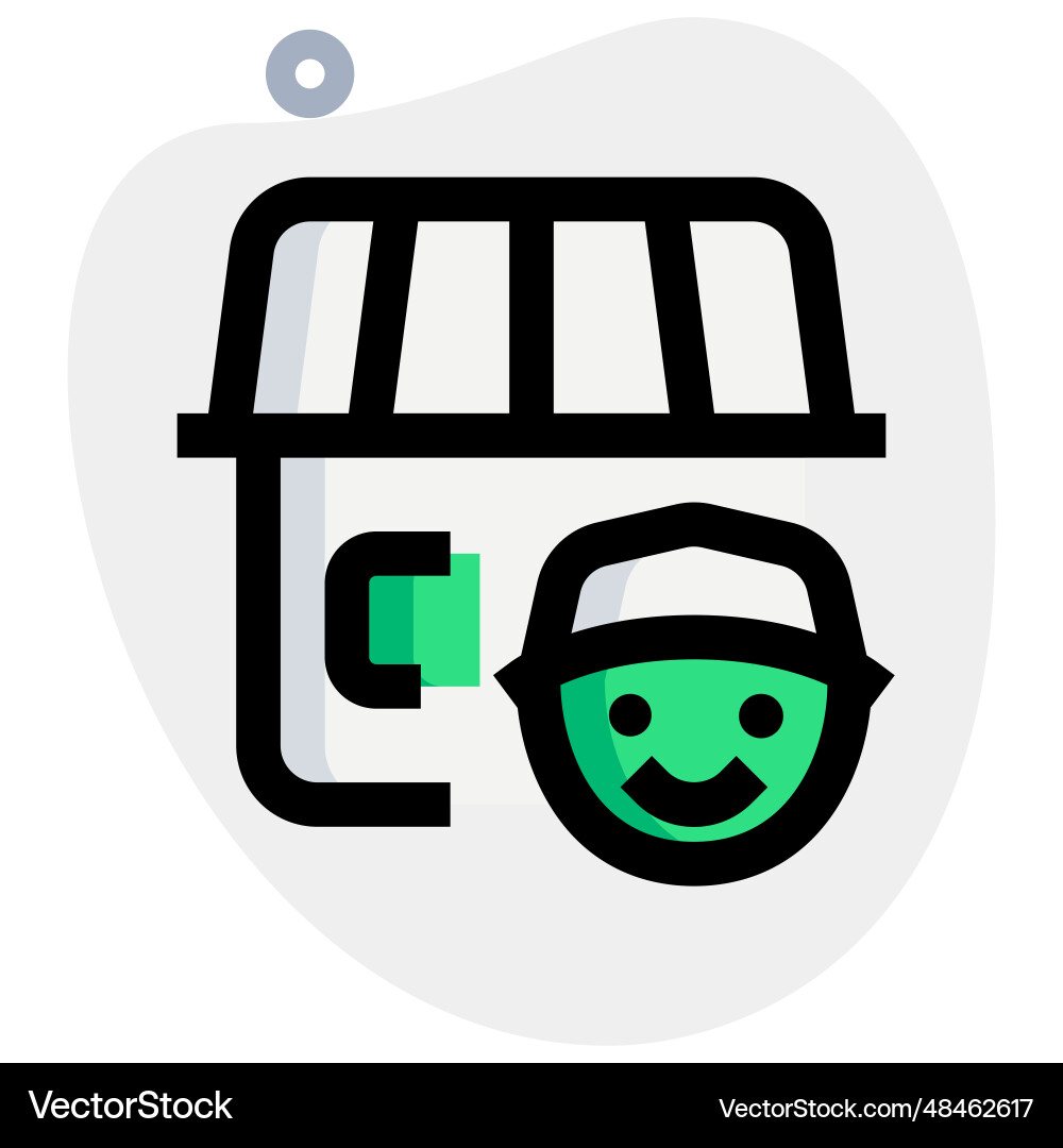 Worker acquired for customer handling in store Vector Image