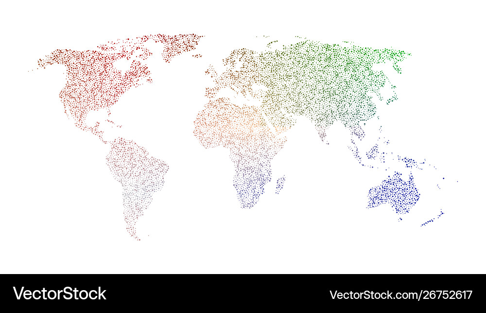 World map created from color dots vector image