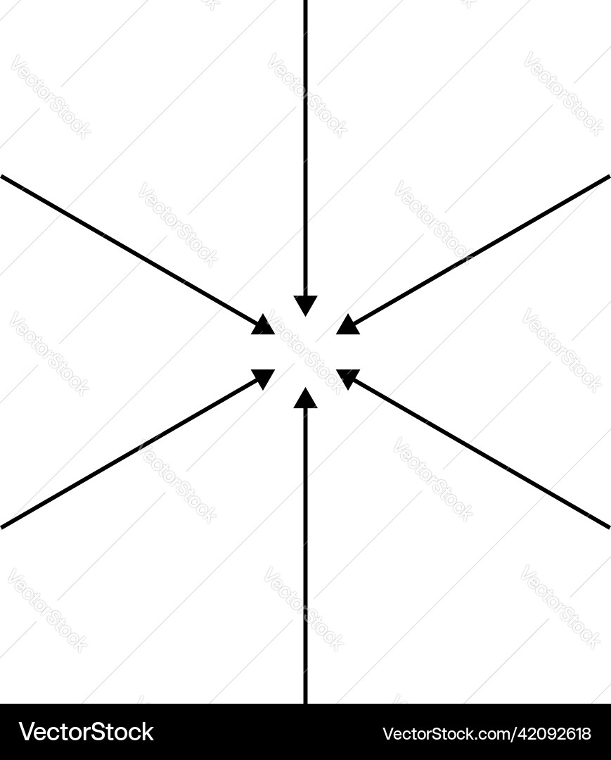 Arrows pointers inward collect intermix gather Arrows pointers inward collect intermix gather vector image
