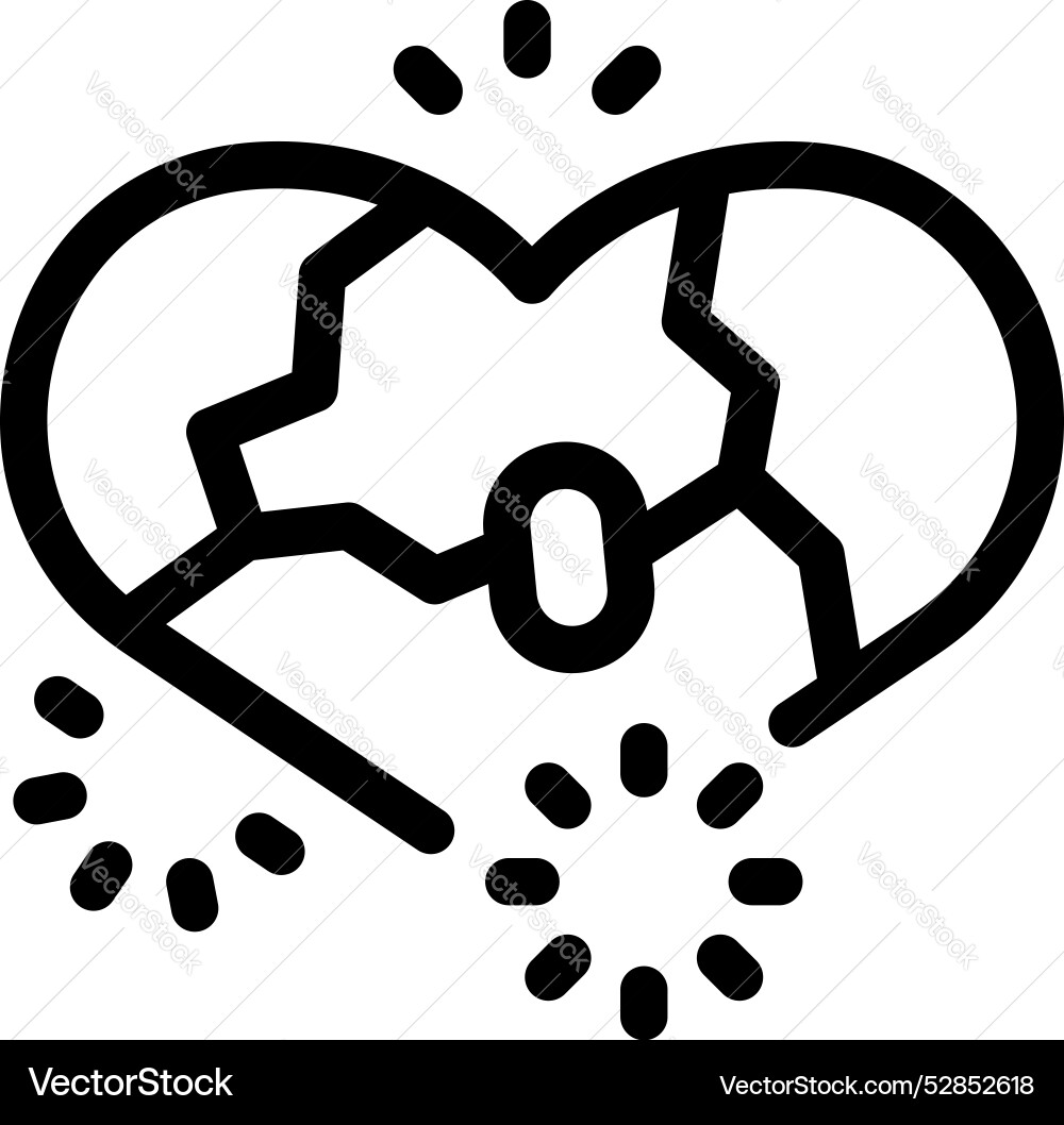 Broken heart exploding with shards flying concept Broken heart exploding with shards flying concept vector image