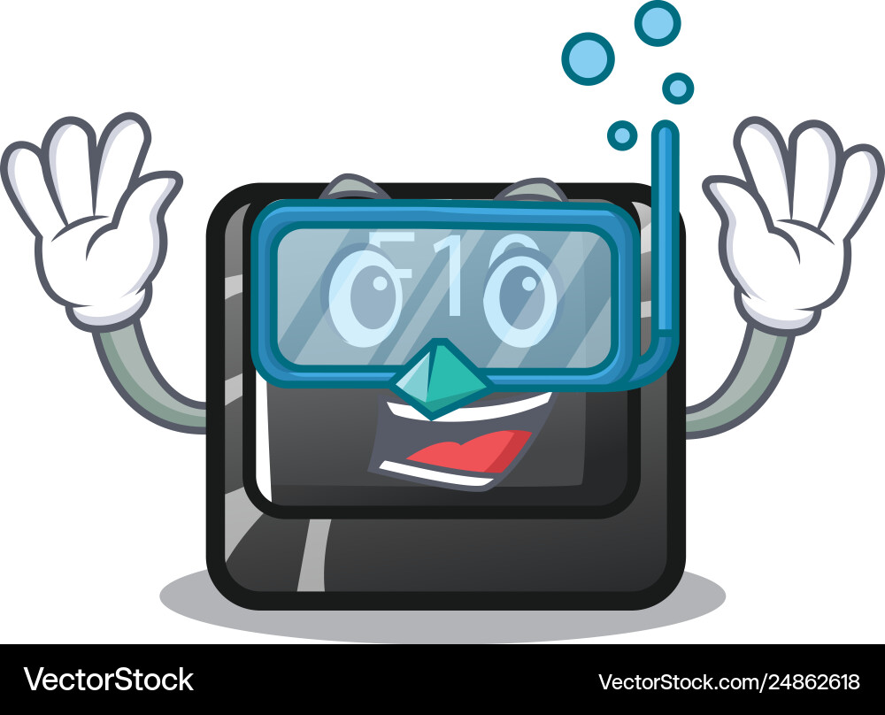 Diving button f10 on a keyboard character vector image