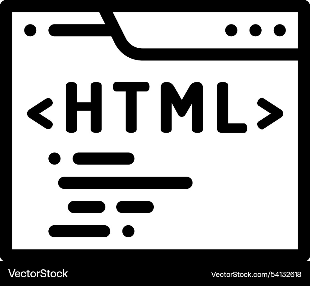Html icon thin linear style design isolated vector image