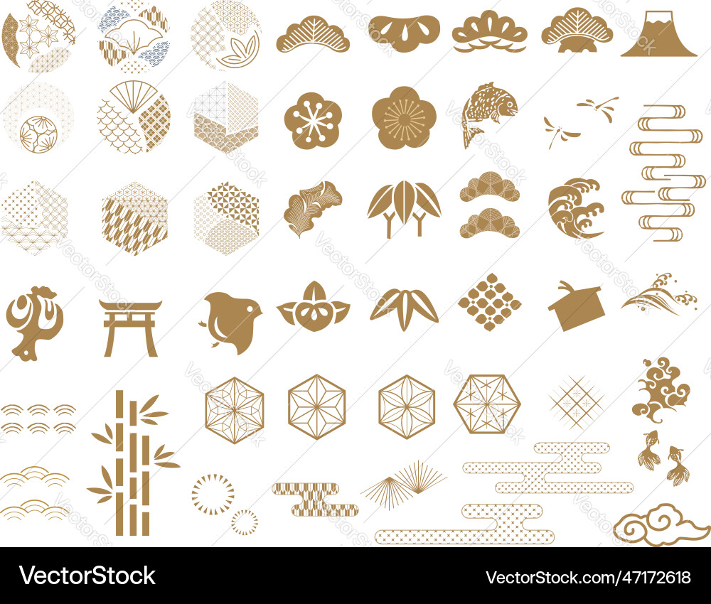 Japanese traditional icon geometric logo Japanese traditional icon geometric logo vector image
