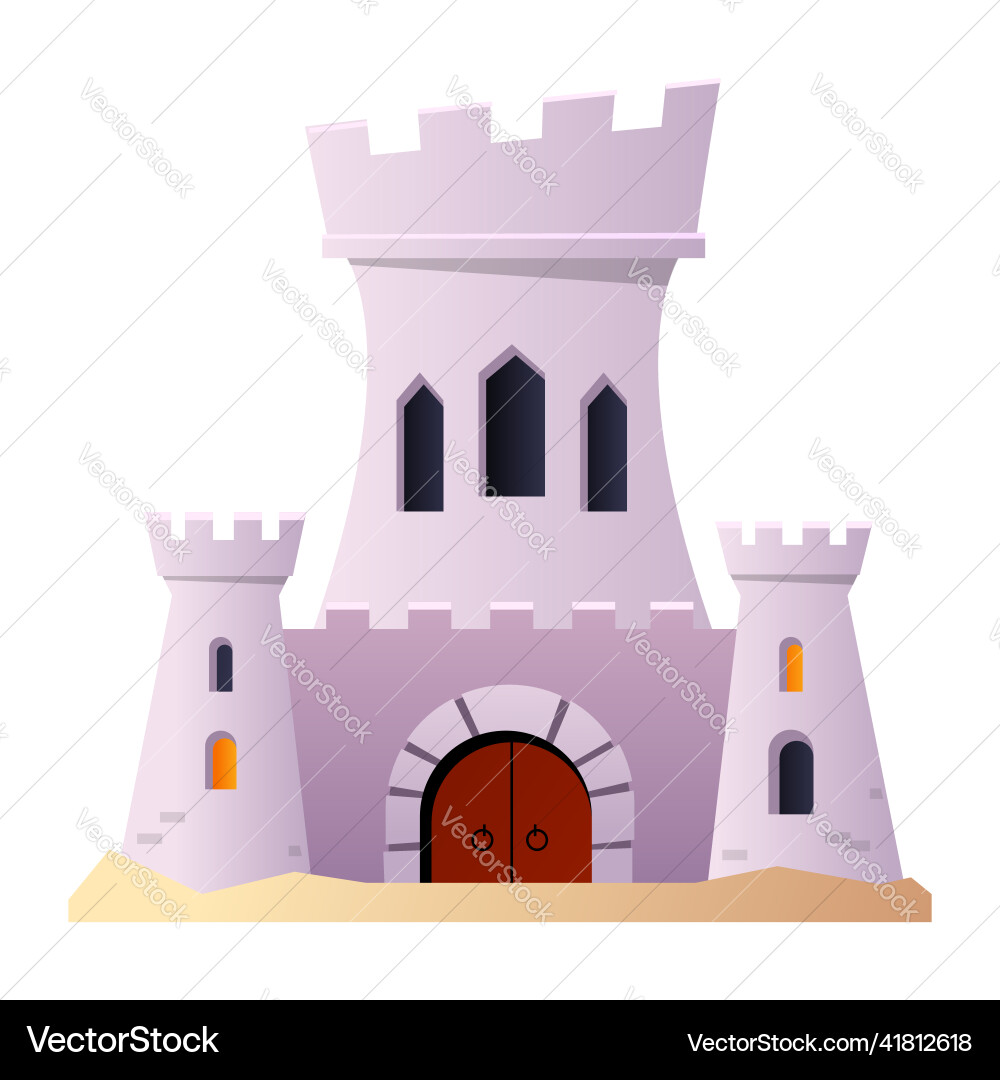 Knights castle - flat design style object on white Vector Image