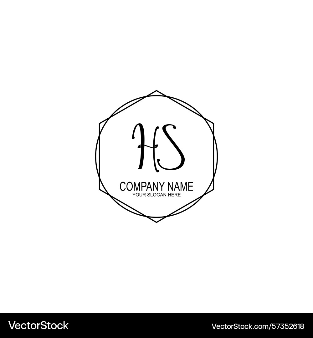 Minimalist handwritten hs initial logos with soft Minimalist handwritten hs initial logos with soft Vector Image