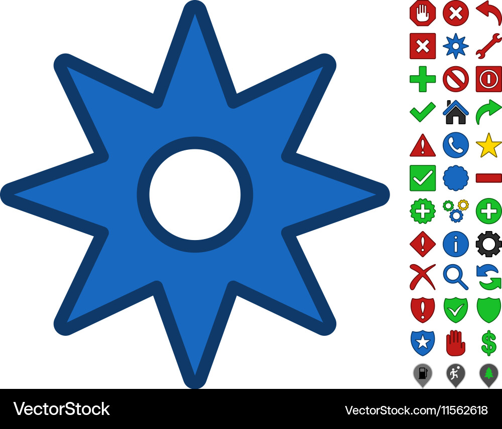 Navigation symbol with toolbar icon set vector image