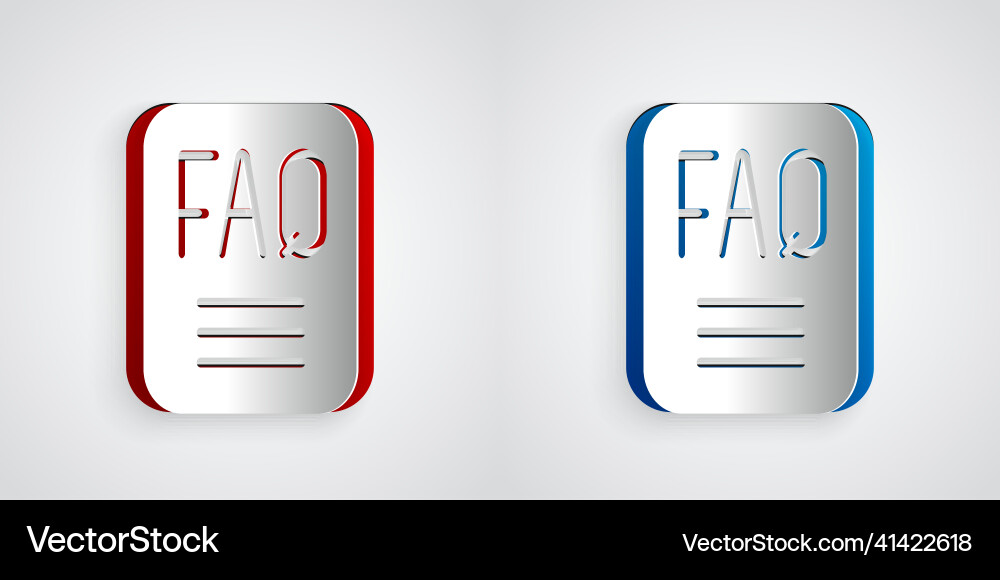Paper cut speech bubble with text faq information Vector Image