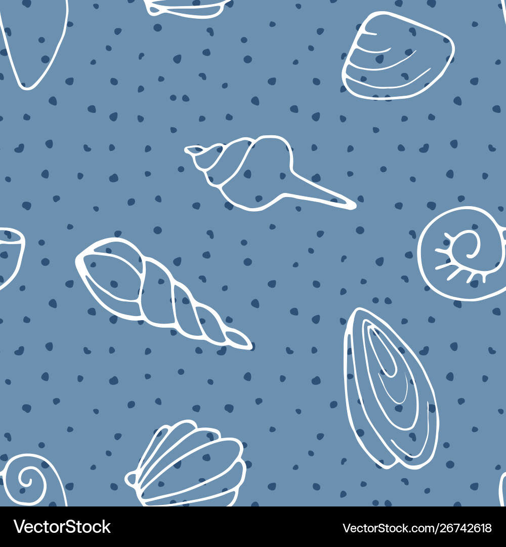 Seamless pattern seashells Seamless pattern seashells vector image