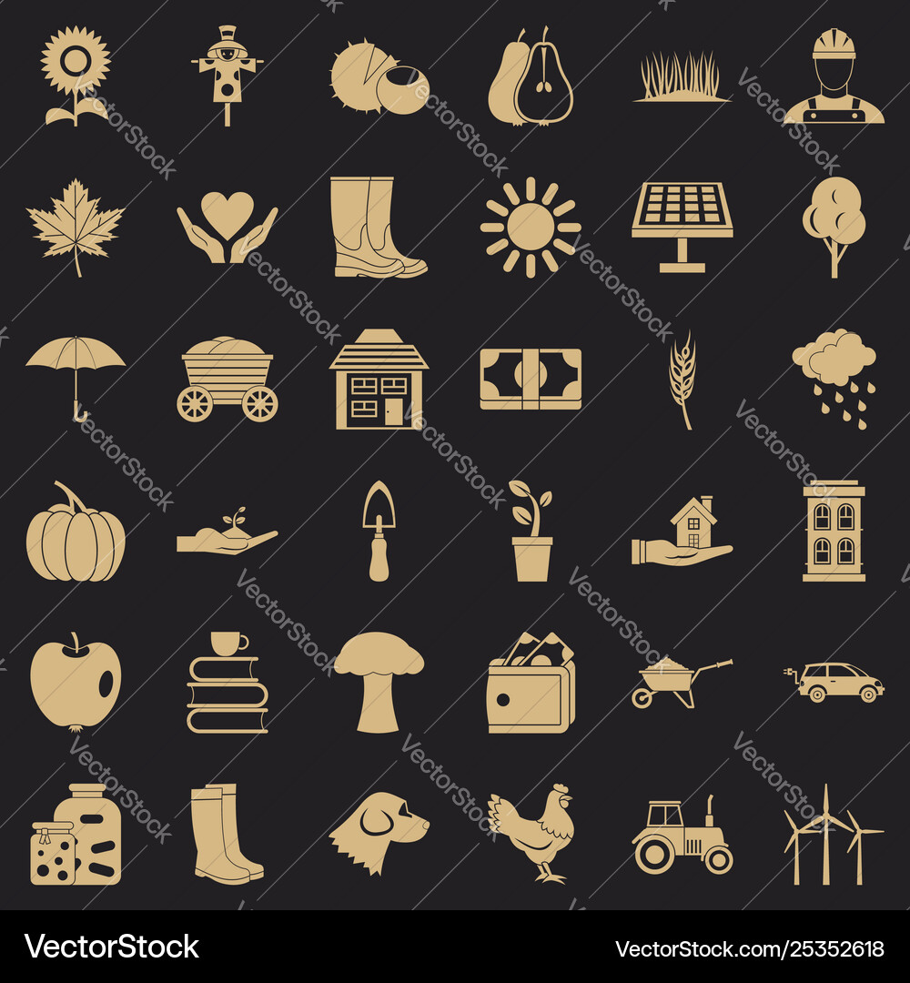 Seed icons set simple style Seed icons set simple style Vector Image