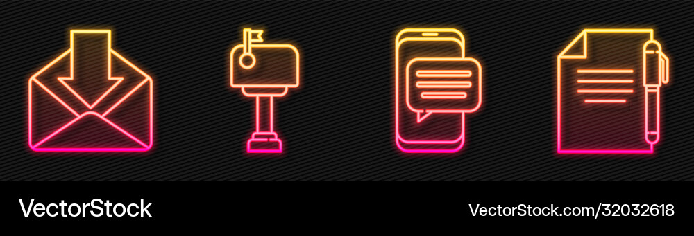 Set line chat messages notification on phone Vector Image