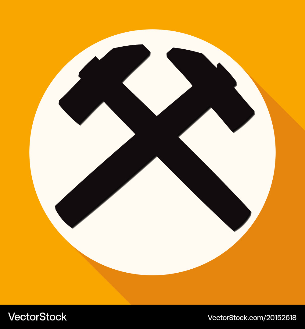 Setting icon on white circle with a long shadow Vector Image