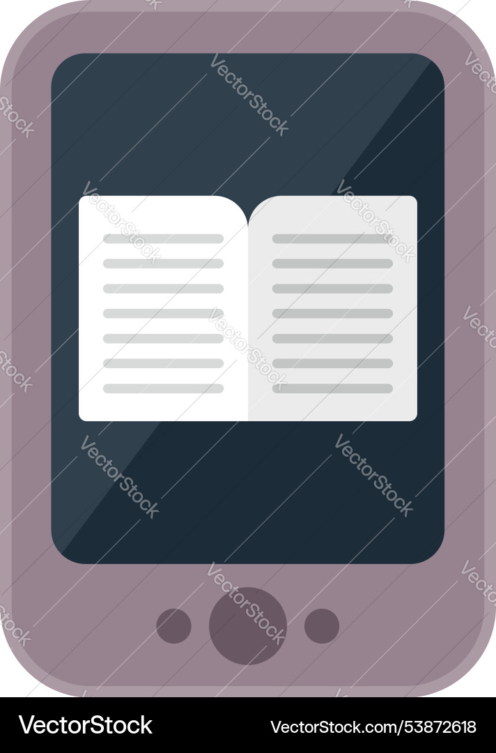 Smartphone displaying open book for digital Smartphone displaying open book for digital vector image