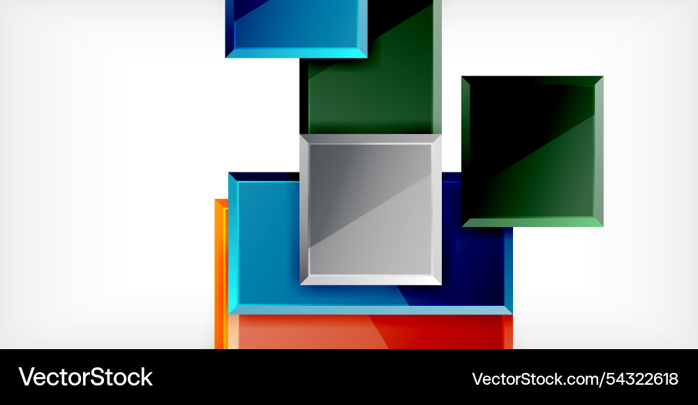 Square shape color abstract geometry vector image