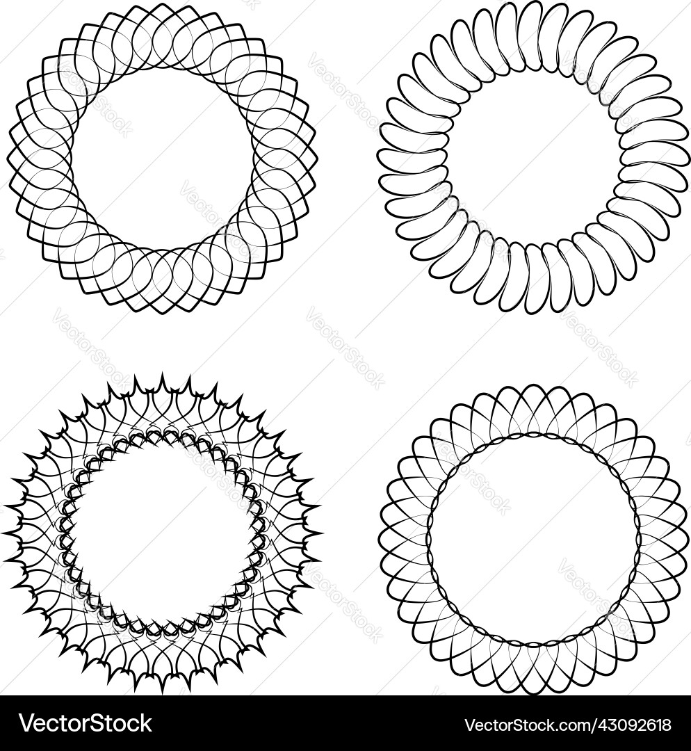 Thin line round circular mandala motif pattern Thin line round circular mandala motif pattern vector image