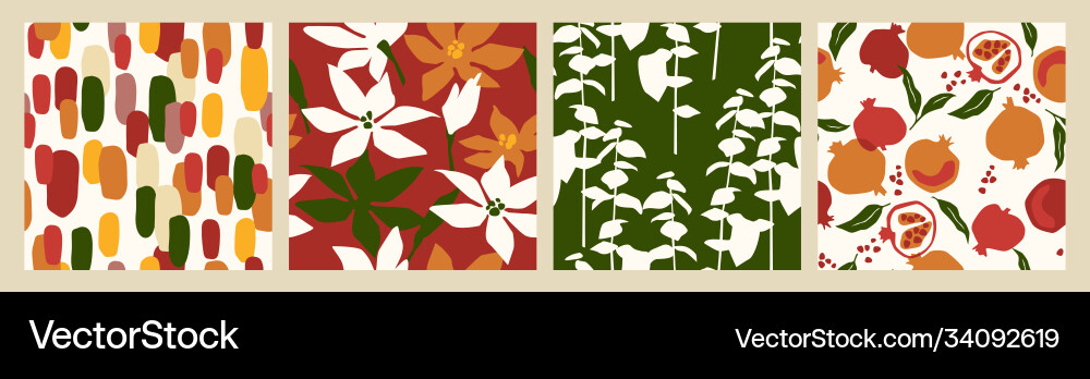 Abstract collection seamless patterns Vector Image