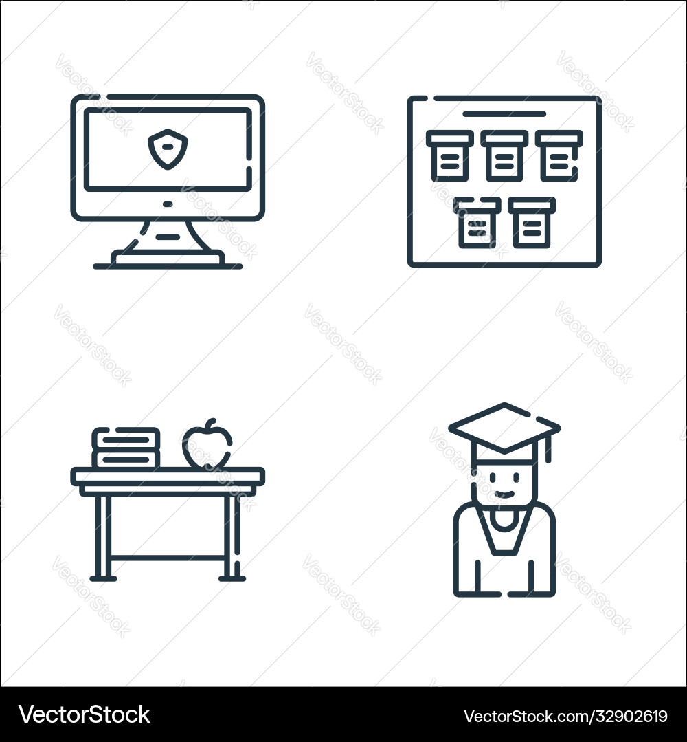 Academy line icons linear set quality Academy line icons linear set quality vector image