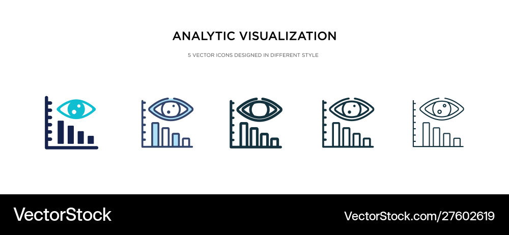 Analytic visualization icon in different style Analytic visualization icon in different style vector image