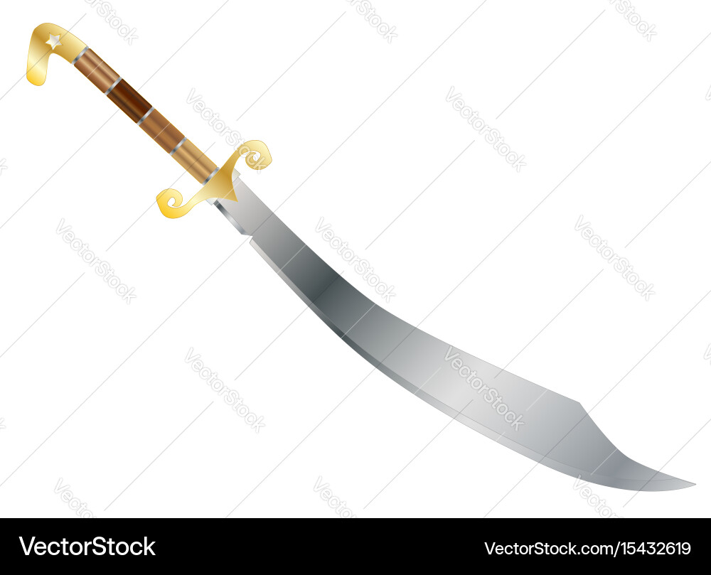 Arabian Scimitar Sword Vector Image