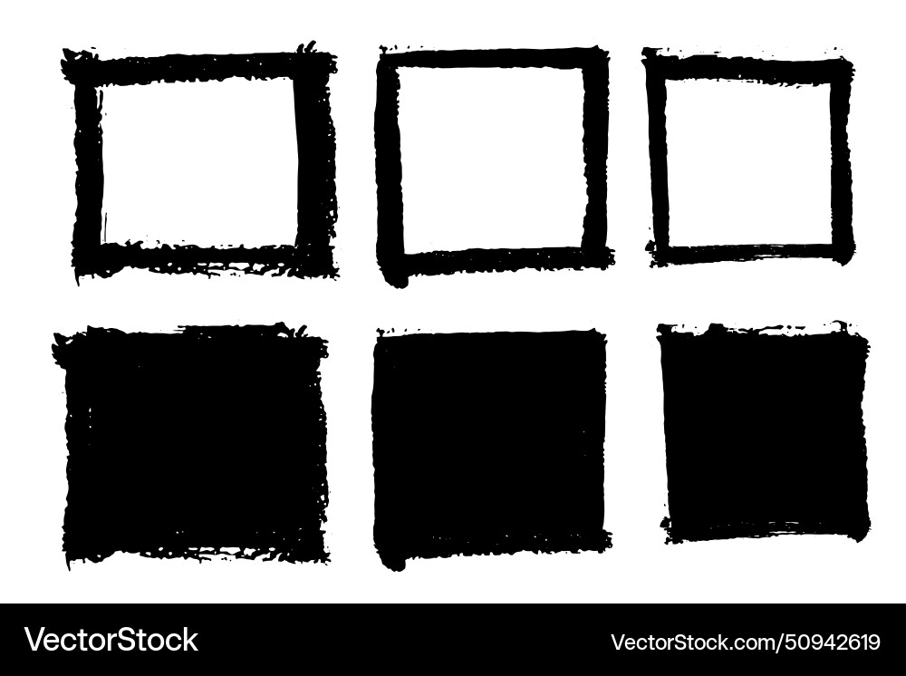 Brush strokes set of square text boxes Brush strokes set of square text boxes vector image