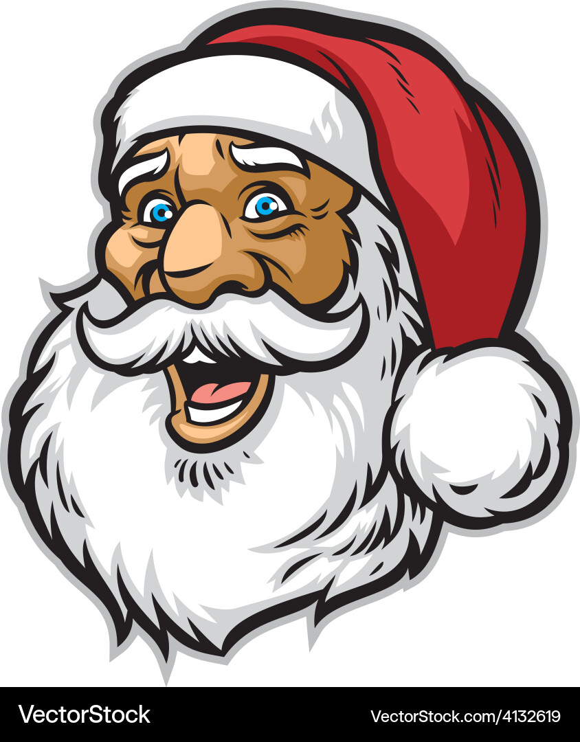 Cheerful santa claus head vector image