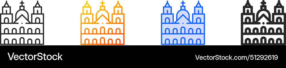 Church iconthin linear gradient blue stroke Vector Image