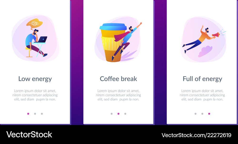 Coffee break app interface template Coffee break app interface template vector image