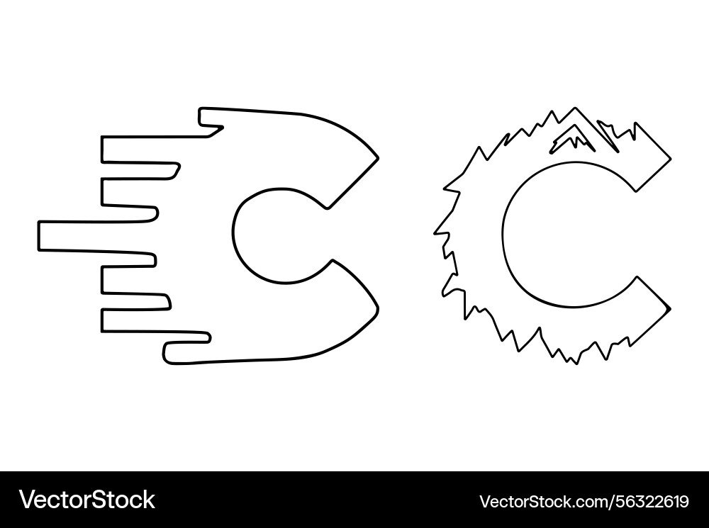 Dynamic c unique speed and mountain design Vector Image