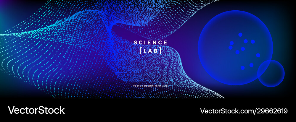 Futuristic background with dynamic particles Vector Image