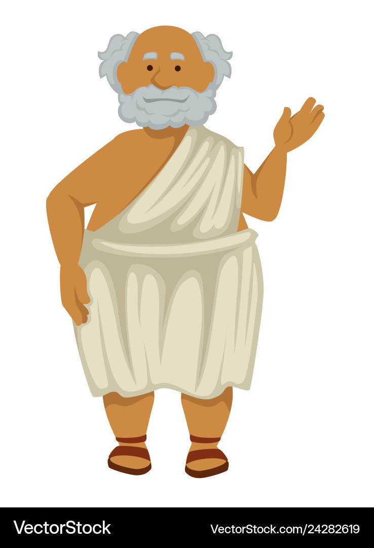 Greek philosopher in robe and sandals isolated Greek philosopher in robe and sandals isolated vector image