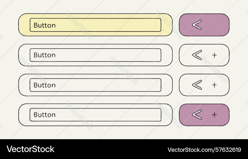 Interactive ui buttons pack action navigation vector image
